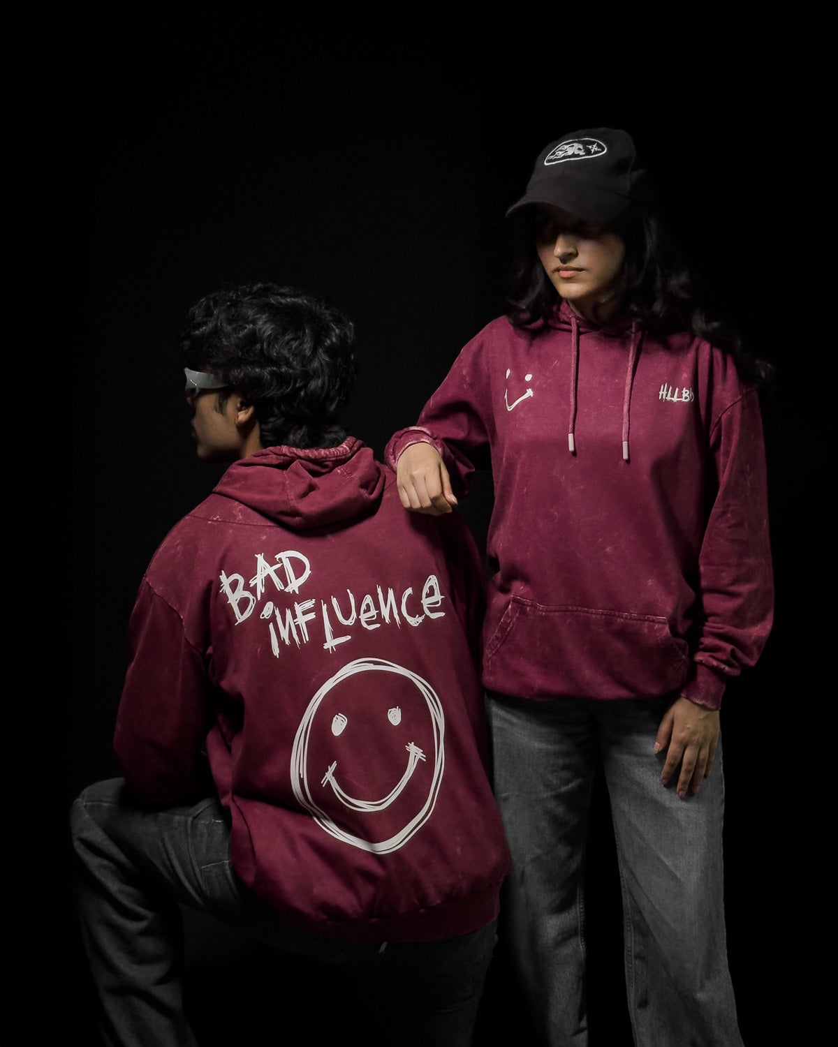 Bad Influence - Stone Wash Hoodie