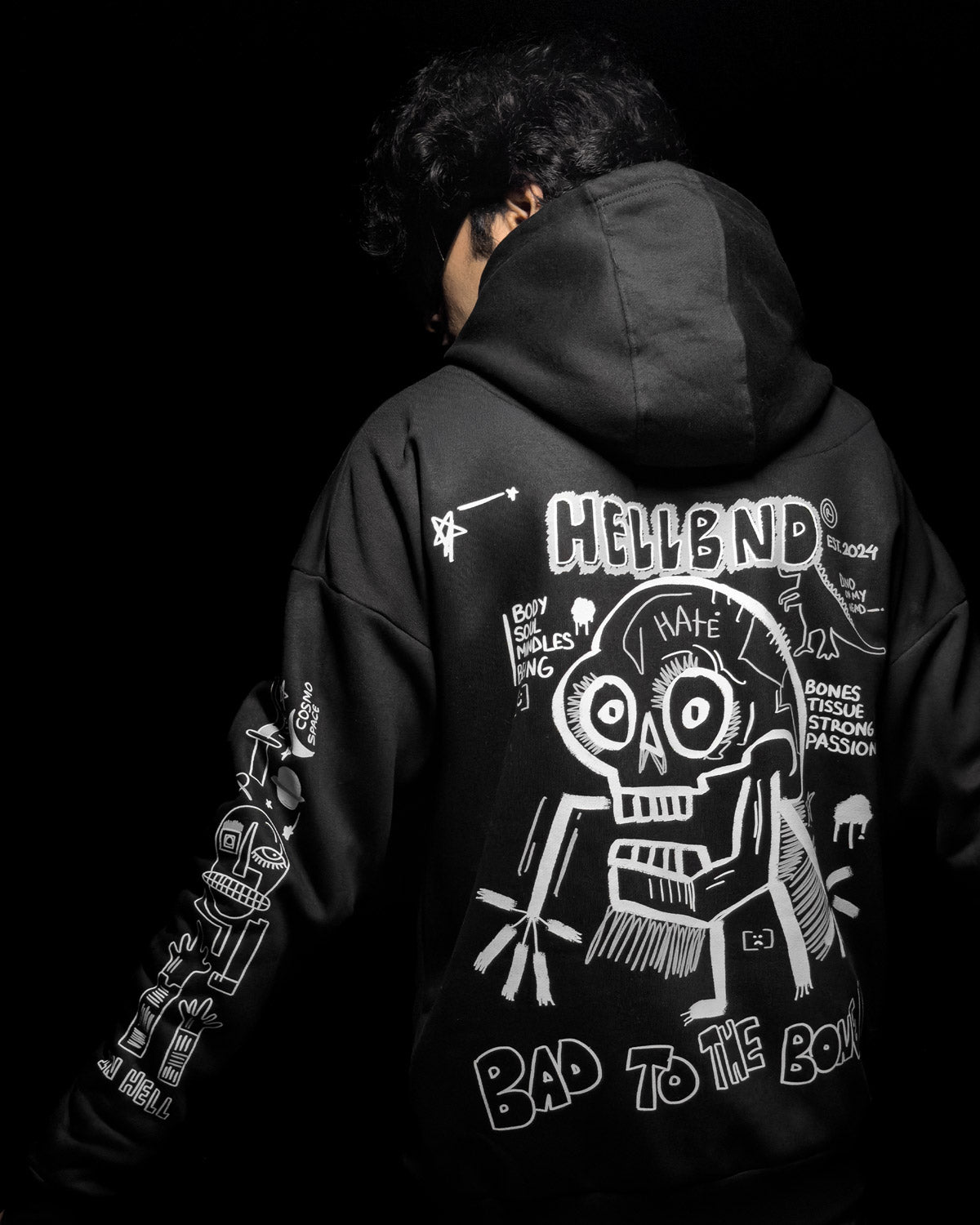 Bad To The Bone - Hand Drawn Hoodie