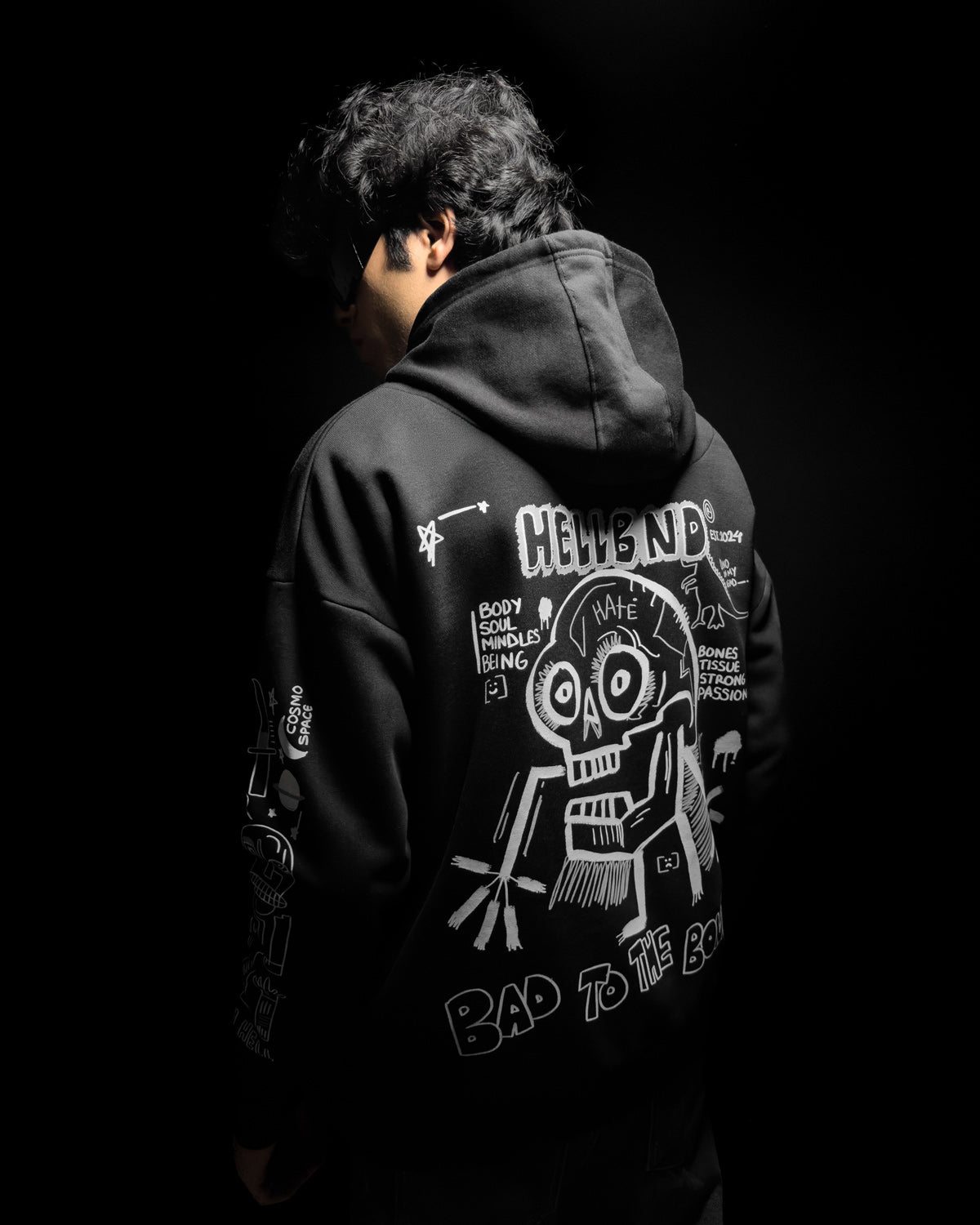 Bad To The Bone - Hand Drawn Hoodie