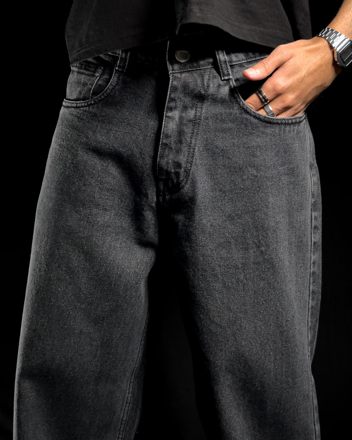 Charcoal Baggy Denim Jeans - Limited Edition